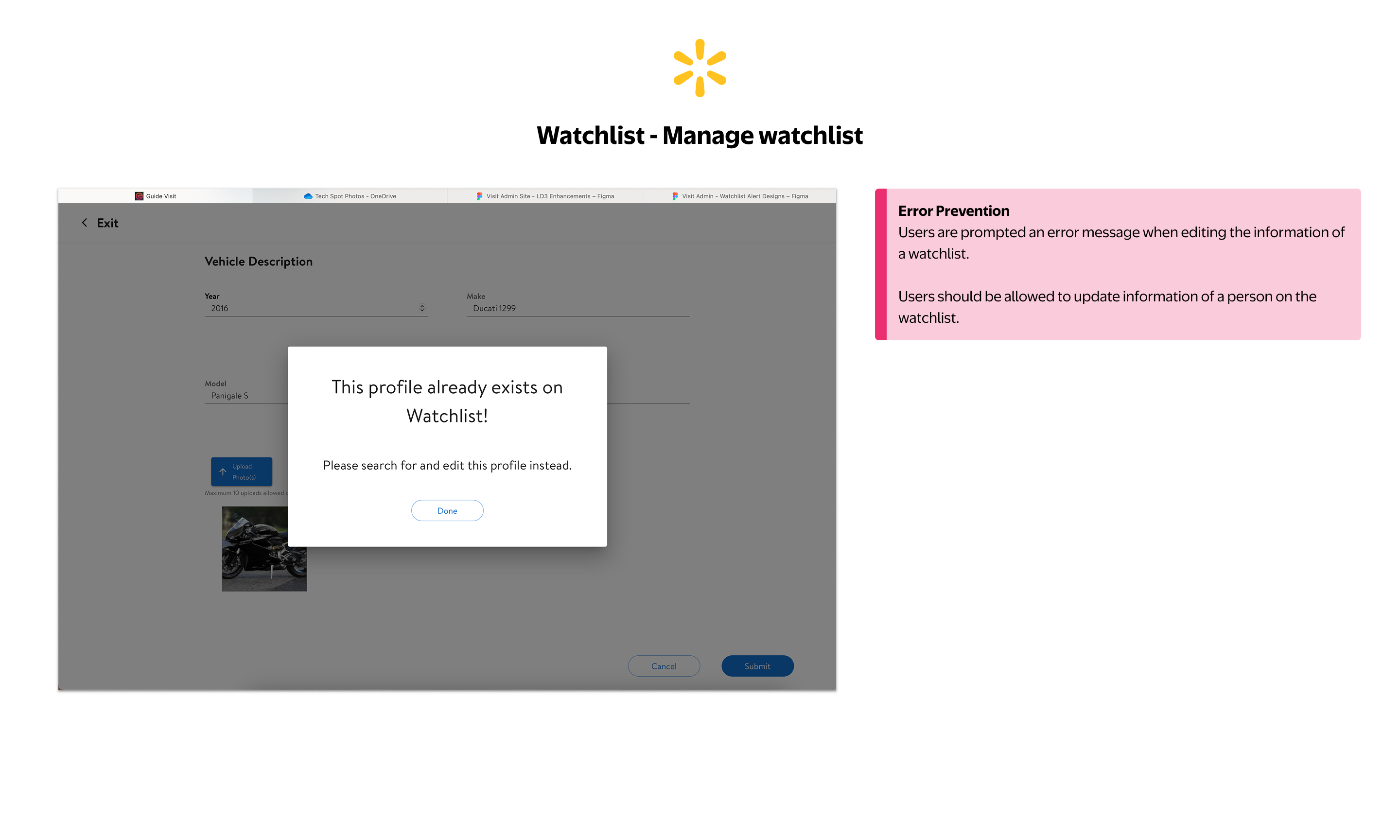 Watchlist — Duplicate profile error blocks user instead of guiding them to the existing record