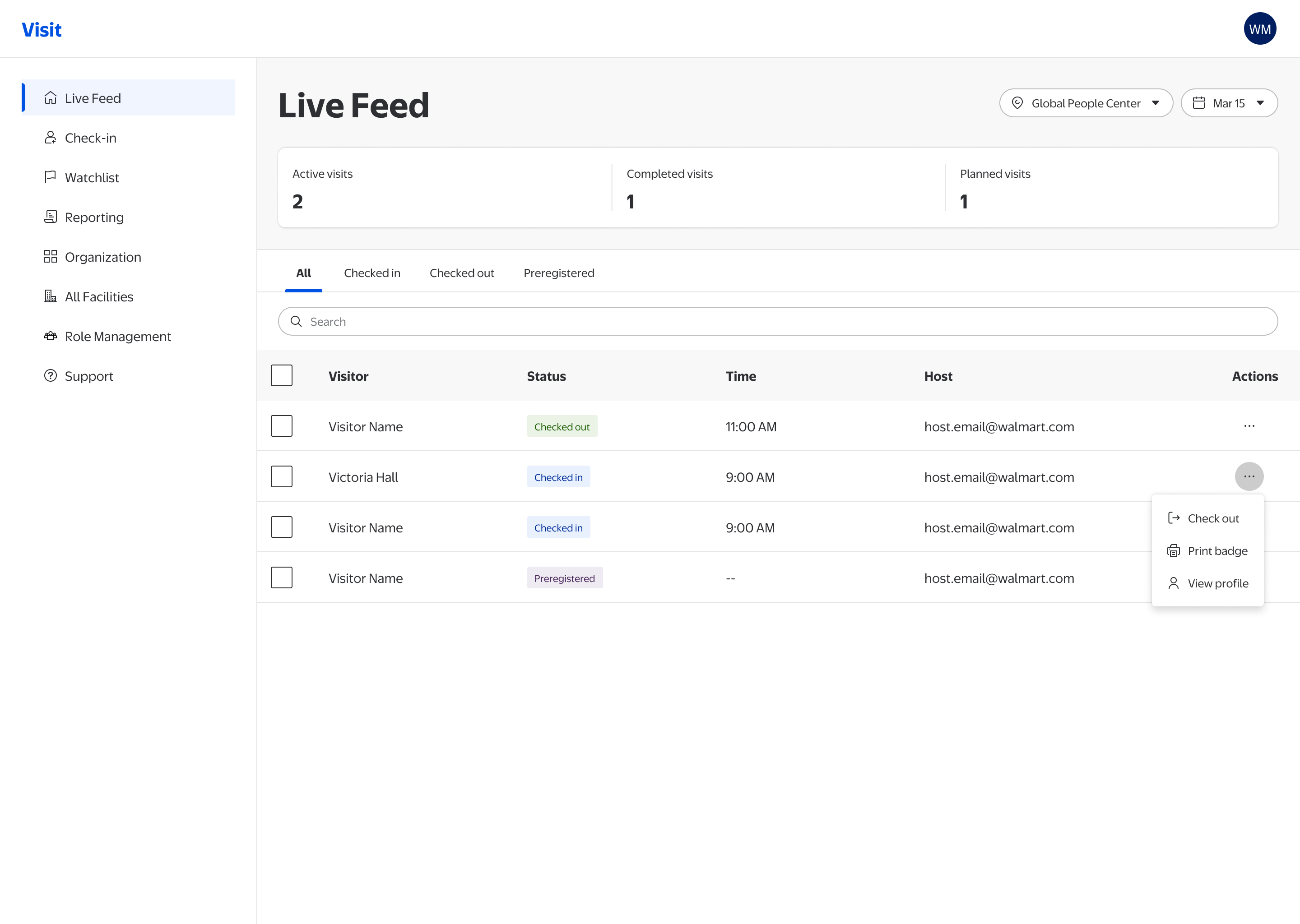 Redesigned Live Feed overview