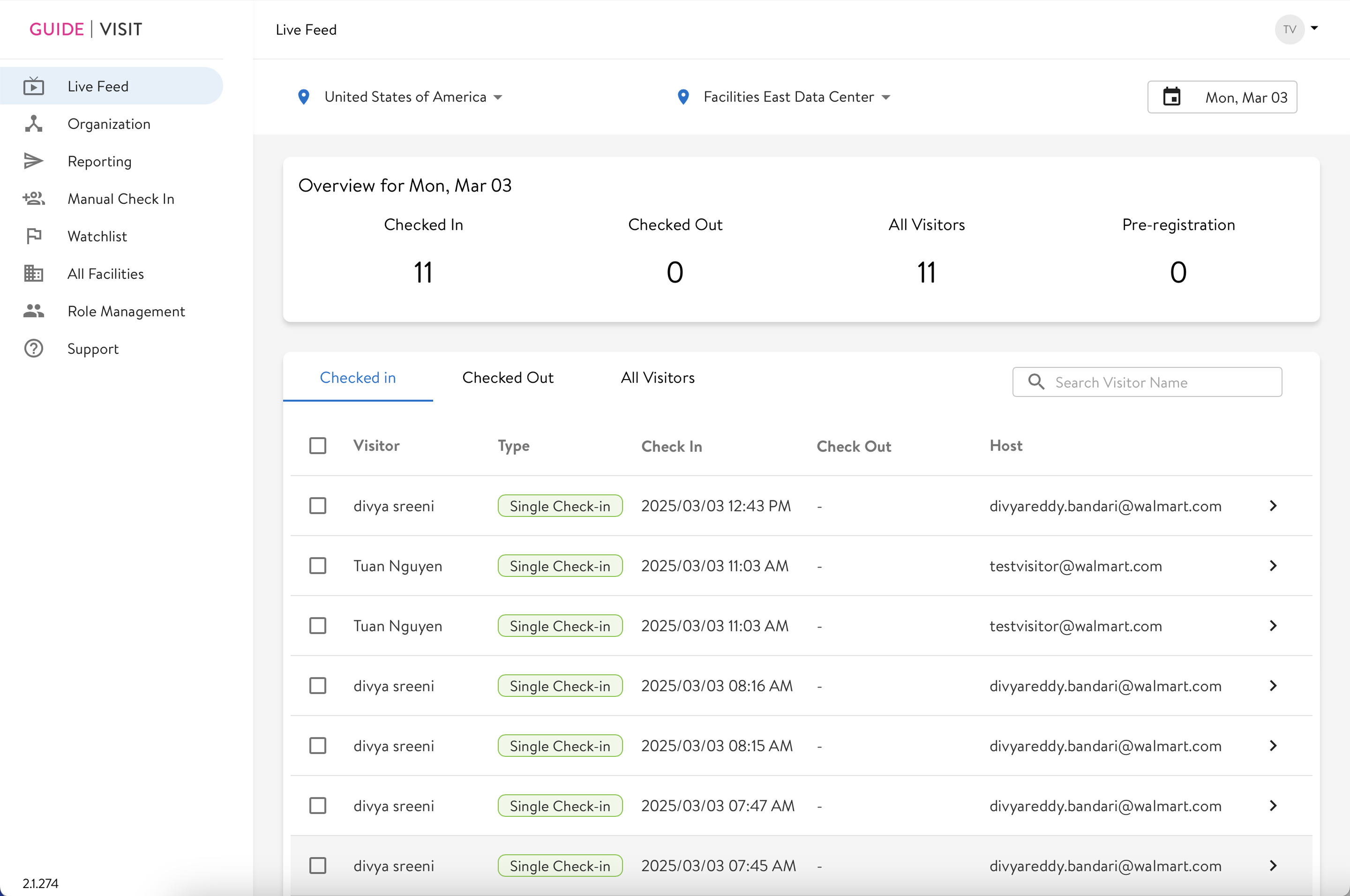 Legacy Live Feed overview