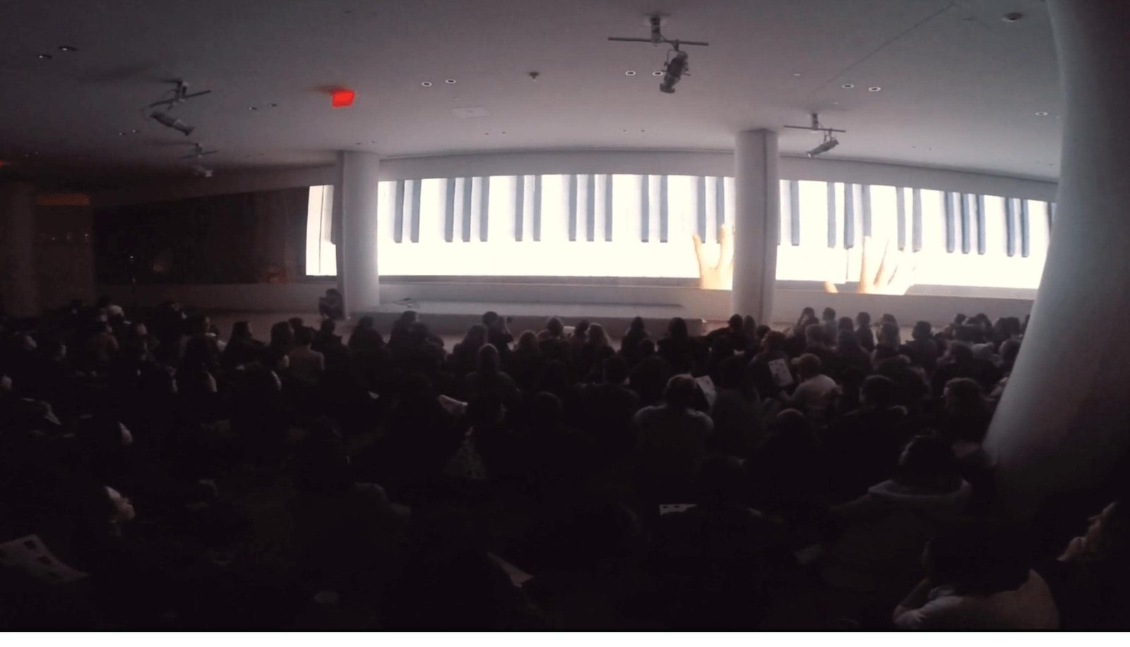 ITP Big Screen Show: piano keys spanning the panorama