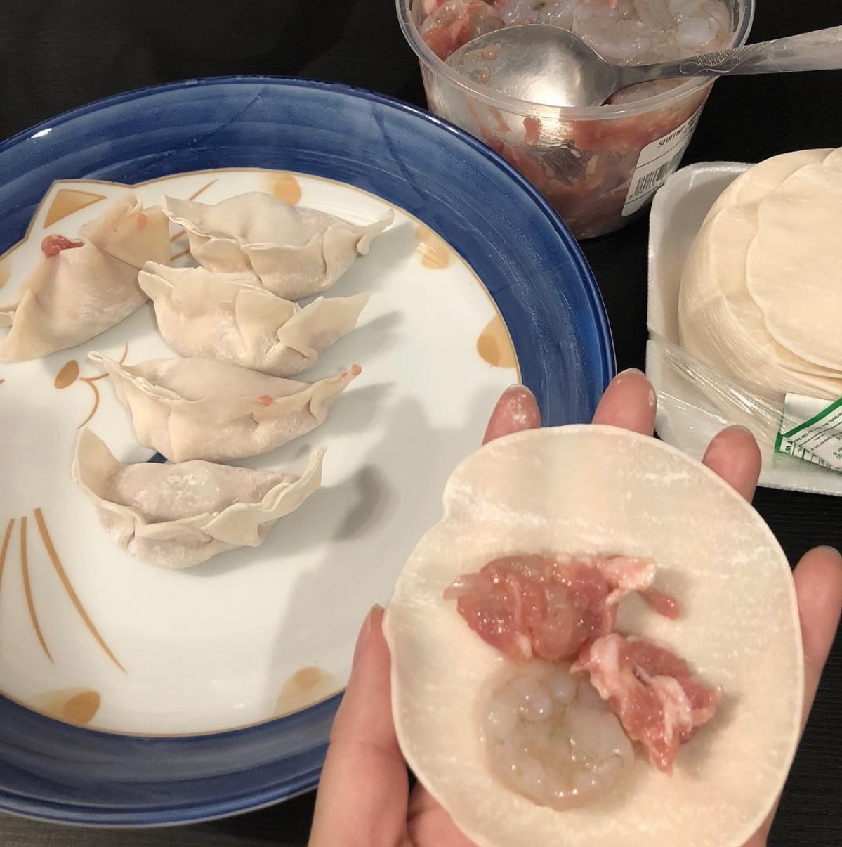 Hand-folding dumplings